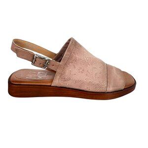 Miz Mooz Guava Lace-Embossed Leather Slingback Sandals Size 39 EU 9 US